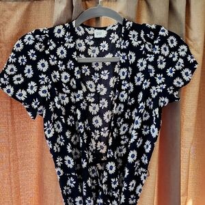 Flower print wrap dress XS